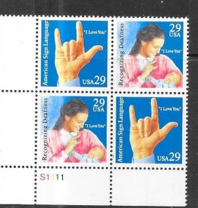 US# 2784a  $0.29  Deaf Communication P/B  (MNH) CV $2.50