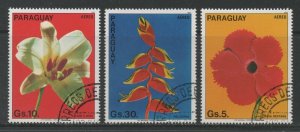 Thematic Stamps Plants - PARAGUAY 1983 FLOWERS 3v used