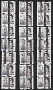 CANADA - #466xx - 3c QEII CENTENNIAL ISSUE PRECANCELLED COIL STAMPS LOT MNH