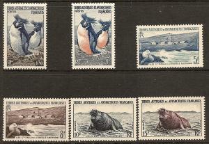 Fr.So. Antarctic Terr.   2-7 Mint OG 1956 Pictorials CV $36.
