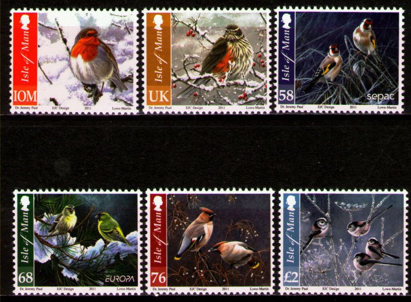 Isle of Man --2011- CHRISTMAS BIRDS MNH  set # 1455-1460
