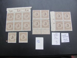 Germany 1923 MNH LOT- DIFFERENT BROWN COLORS XF  (112)