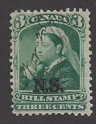 Canada, Nova Scotia #NSB4 used, Federal Bill Stamp, Queen Victoria, issued 1868
