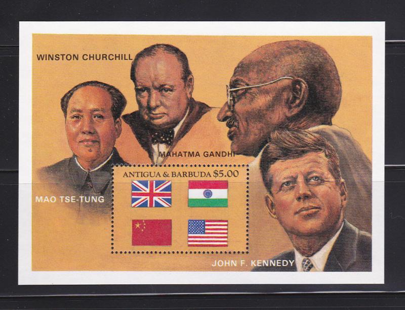Antigua 827 Set MNH Famous Politicians, Flags