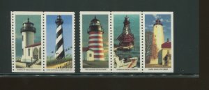 United States Postage Stamp #2474b MNH Booklet Pane Lighthouses Black Omitted