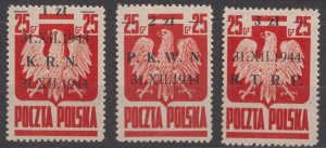 Poland Scott 345A-345C MH