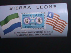 SIERRA LEONE 1979-SC#458a 5TH ANNIV: MANO RIVER UNION MNH-S/S-VERY FINE