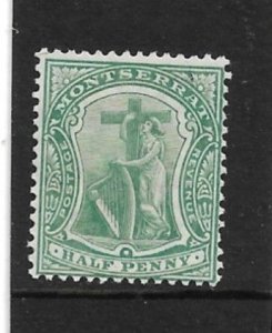 MONTSERRAT 1904 ½d GREY-GREEN AND GREEN ORDINARY PAPER SG 24 MINT HINGED Cat £14