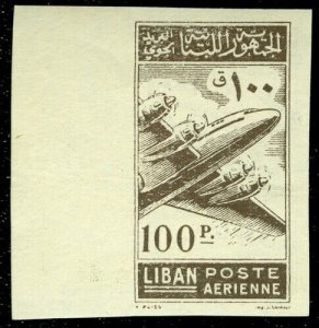 EDW1949SELL : LEBANON 1953. Sc #C182 Imperf sgl. Printed on both sides. Scarce.