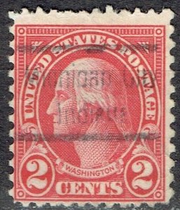 1926 2c Washington w/precancel ERROR f/Michigan City IN 634-L-2HS QUITE SCARCE!