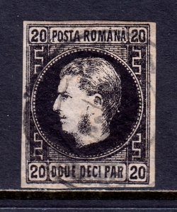 Romania - Scott #32 - Used - A bit of ink offset/rev. - SCV $26