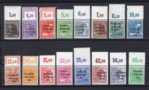 GERMANY SOVIET ZONE DDR GENERAL ISSUE UPPER MARGIN SET 10N1-10N16 PERFECT MNH