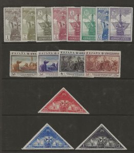 Spain 418-32 1930 set 15/16  fine mint  hinged