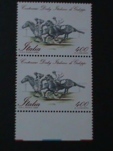 ​ITALY-1984-SC#1958-CENTENARY OF ITALIAN DERBY-MNH- PAIR VERY FINE LAST ONE