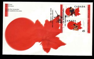 Canada-Sc#1723-4 - stamps on FDC-Sumo Wrestling-1998-
