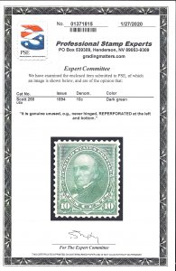 258 Mint,OG,NH... PSE Cert... SCV $850.00... VF/XF