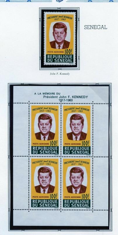 JOHN F. KENNEDY MEMORIAL FRENCH COLONIES SETS & SHEETLET  MINT NEVER HINGED