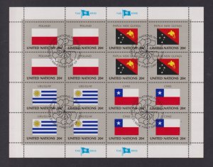 United Nations flags  #433-436  cancelled  1984  sheet  flags  20c Poland>