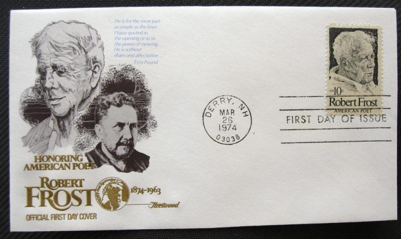 US #1526, Robert Frost, FDC (Fleetwood) Unaddressed L10