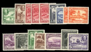 British Guiana #210-222 Cat$179.25, 1934 George V, complete set, few addition...