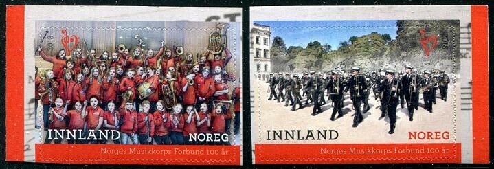 HERRICKSTAMP NEW ISSUES NORWAY Sc.# 1848-49 Marching Band Self-Adh.