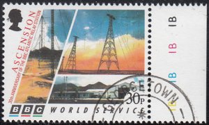 Ascension 1996 used Sc #658 30p Towers, building BBC Atlantic Relay Station 3...