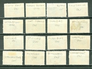 CANADA  1939 GEOVI -QE #248...LOT of (15) NICE CANCELATIONS