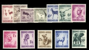 South Africa #249-260 Cat$60.90, 1954 Animals, complete set, never hinged