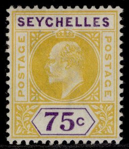 SEYCHELLES EDVII SG54, 75c yellow & violet, M MINT. Cat £15.