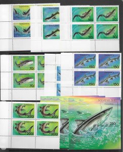 Tanzania 1136-43 MNH cpl set x 4, vf, see desc. 2020 CV $31.00