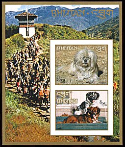 Bhutan 149p, MNH, Dogs imperf. souvenir sheet