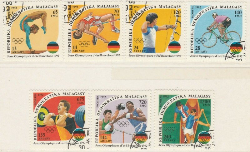 Malagasy Republic 1992 Olympic Games Full Set Mi. 1374-1380 Used 11896