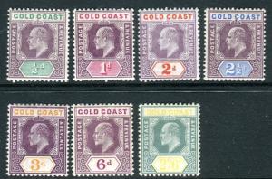 GOLD COAST-1904-6 A lightly mounted mint set to 2/6 Sg 49-57