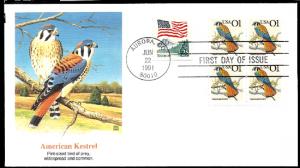 2476 FDC - American Kestrel - Fleetwood Cachet