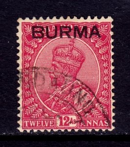 Burma - Scott #12 - Used - A bit toned, pencil/rev. - SCV $3.50