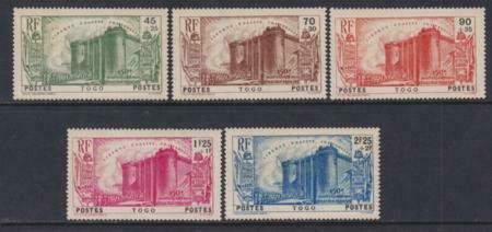 Togo 1939 SC B2-B6 MNH Set