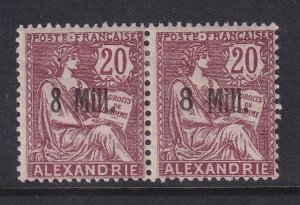 Alexandria (French Offices), Scott 37-37a (Yvert 41aa), MHR, signed Roumet