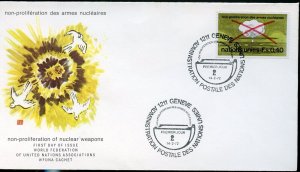 UNITED NATIONS WFUNA 1972 NON-PROLIFERATION NUCLEAR WEAPONS GENEVA ISSUE FDC