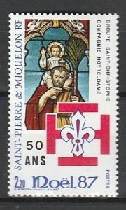 1987 St. Pierre and Miquelon - Sc 503 - MNH VF - 1 single - St Christopher