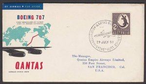 AUSTRALIA 1959 Qantas first flight cover Sydney - San Francisco.............P545 