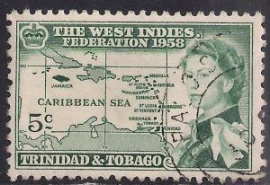 Trinidad & Tobago 1958 QE2 5 ct Inauguration  SG 281 ( M1189 )