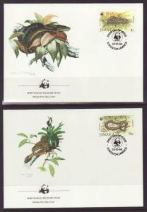 Jamaica 591-594 Snakes WWF S/4 U/A FDC