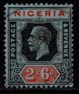 NIGERIA GV SG27, 2s 6d black & red/blue, FINE USED. Cat £50.