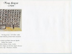 UNITED NATIONS 1986  FLAG CACHET BY FEDERICO FELLINI UNUSED ENVELOPE