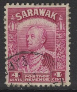 SARAWAK SG109 1934 4c BRIGHT PURPLE FINE USED 