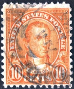 SC#562 10¢ Monroe Single (1923) Used