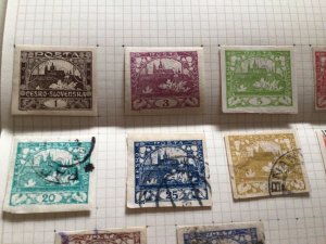 Czechoslovakia stamps on folded page  A11781