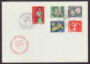 Switzerland B318-B322 Flowers,Children 1962 U/A FDC