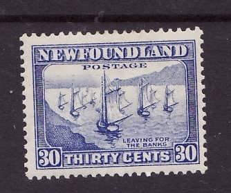 Newfoundland-Sc #198-unused,og,hinged-30c Fishing Fleet-Ships-id5-1932-7-