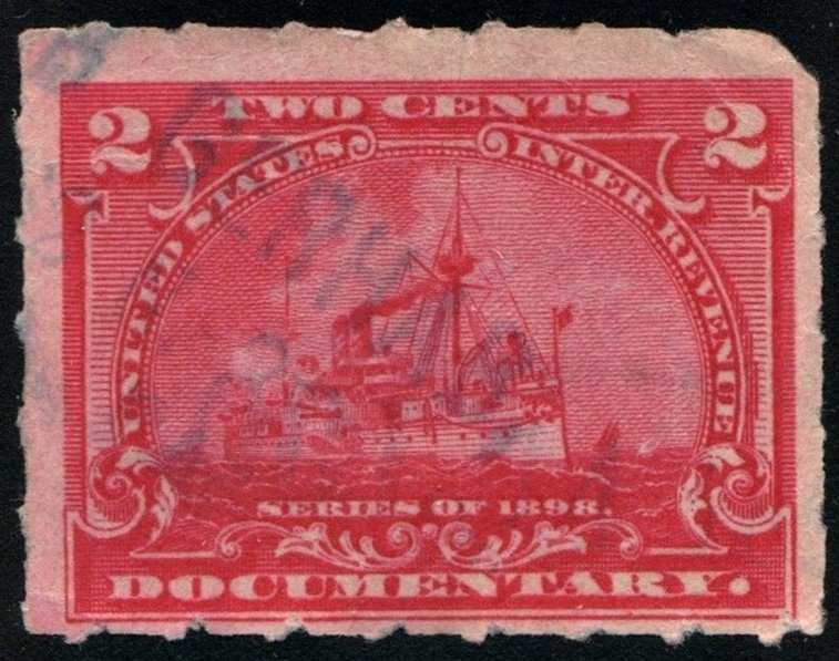 R164 2¢ Documentary Stamp (1898) Used